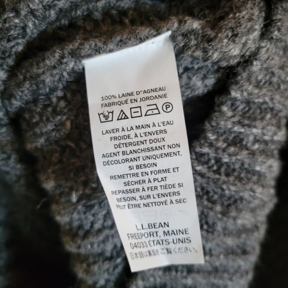 L.L. Bean 100% Lambs Woold Cardigan Button Gray Knit Sweater XXL Tall - Picture 7 of 7